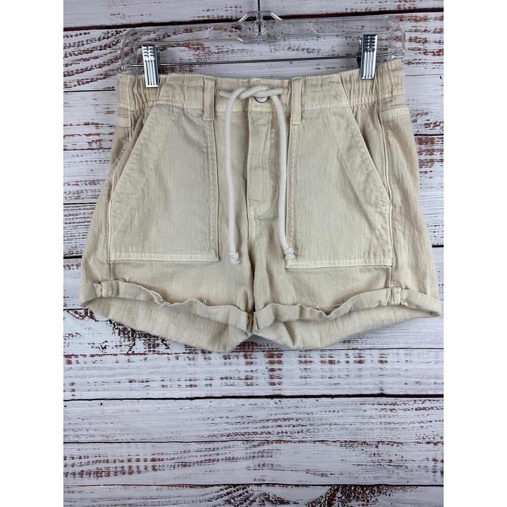 Womens American Eagle Cuffed Cotton Off White Shorts Denim Jeans Boho Casual 0